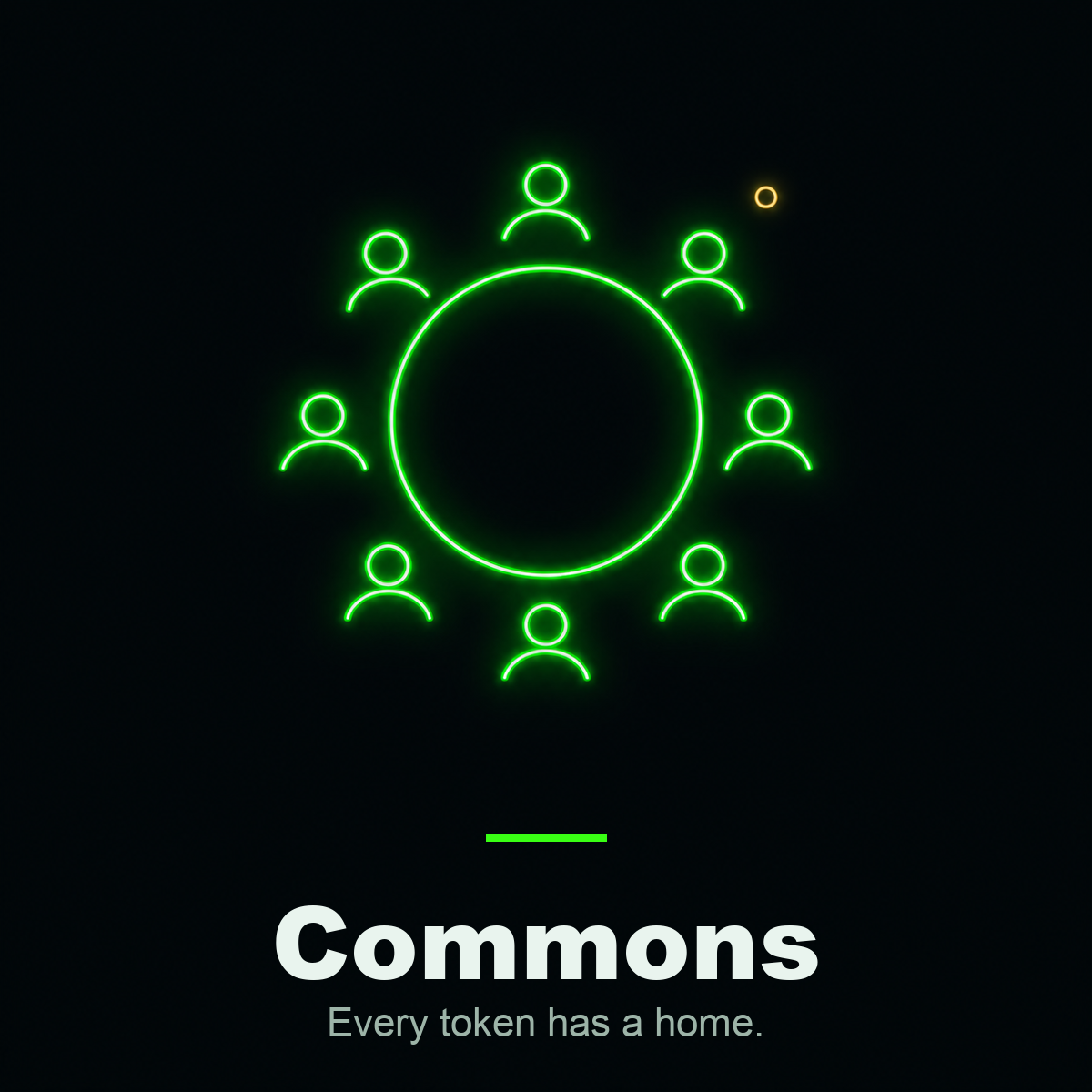 Square Commons brand banner with the Commons logo, name, and slogan on a dark green background